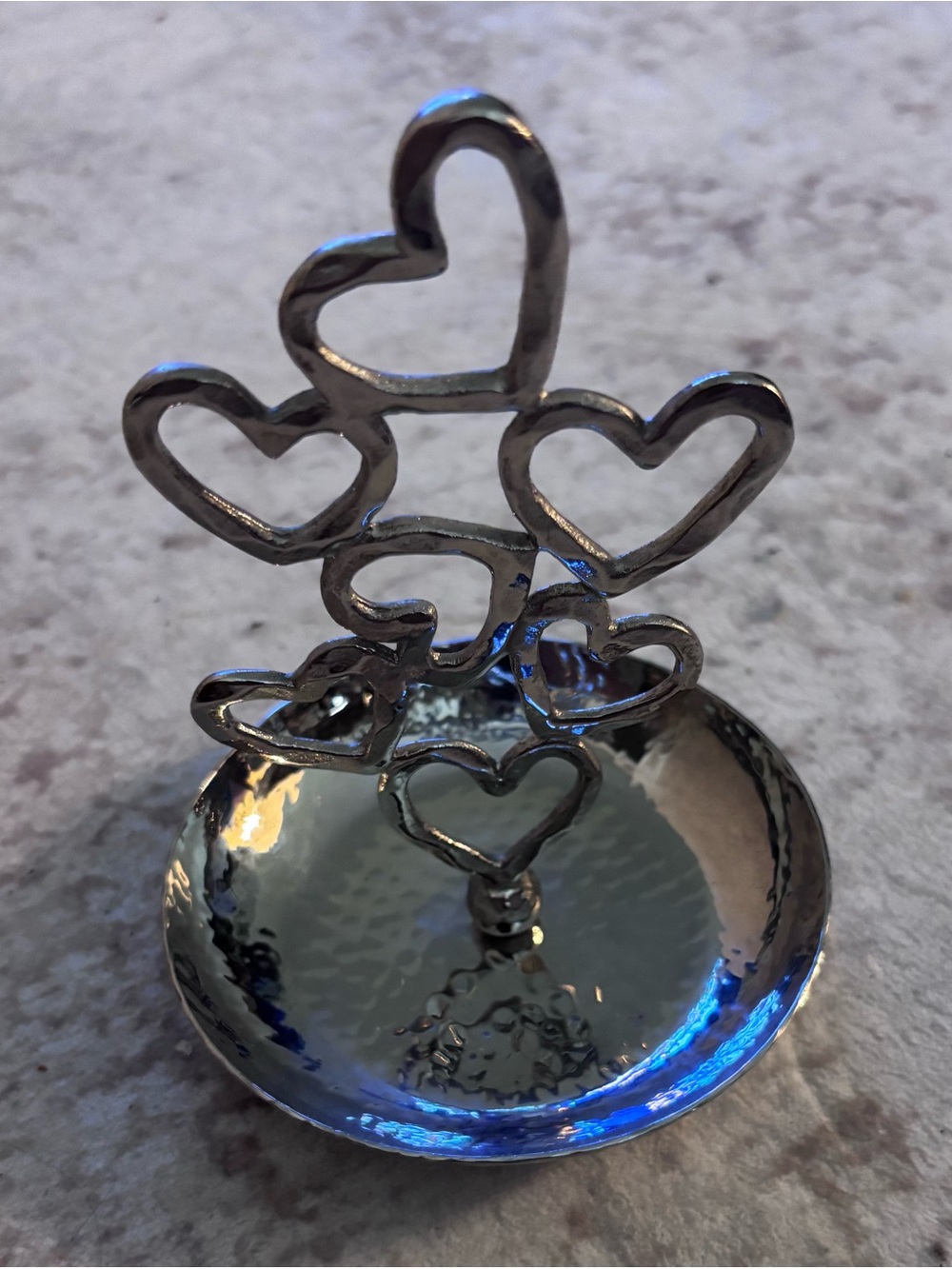 Michael Aram Heart Ring Catch Nickelplate Jewelry Holder 5.5”